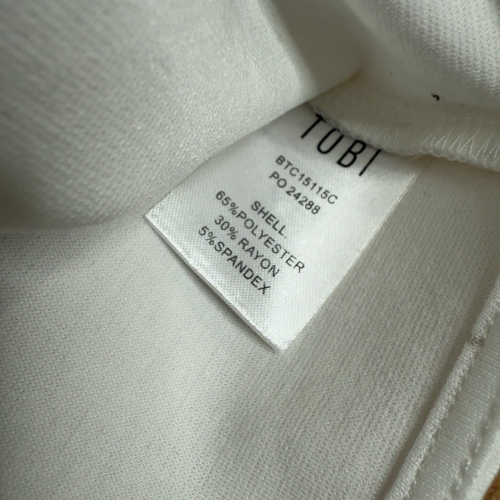 Tobi Womans S Crop Top Long Sleeve Cross Waist Fitted Minimalist Staple Everyday - Picture 5 of 7